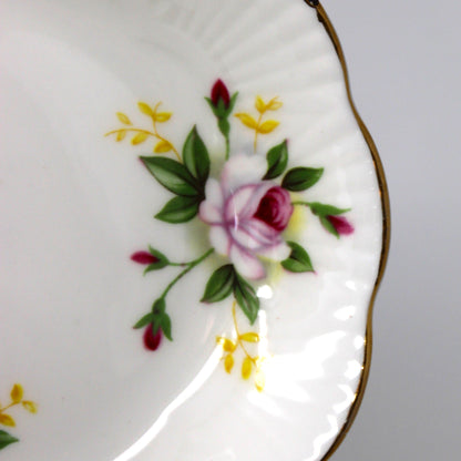 Decorative plate with floral design on a plain background