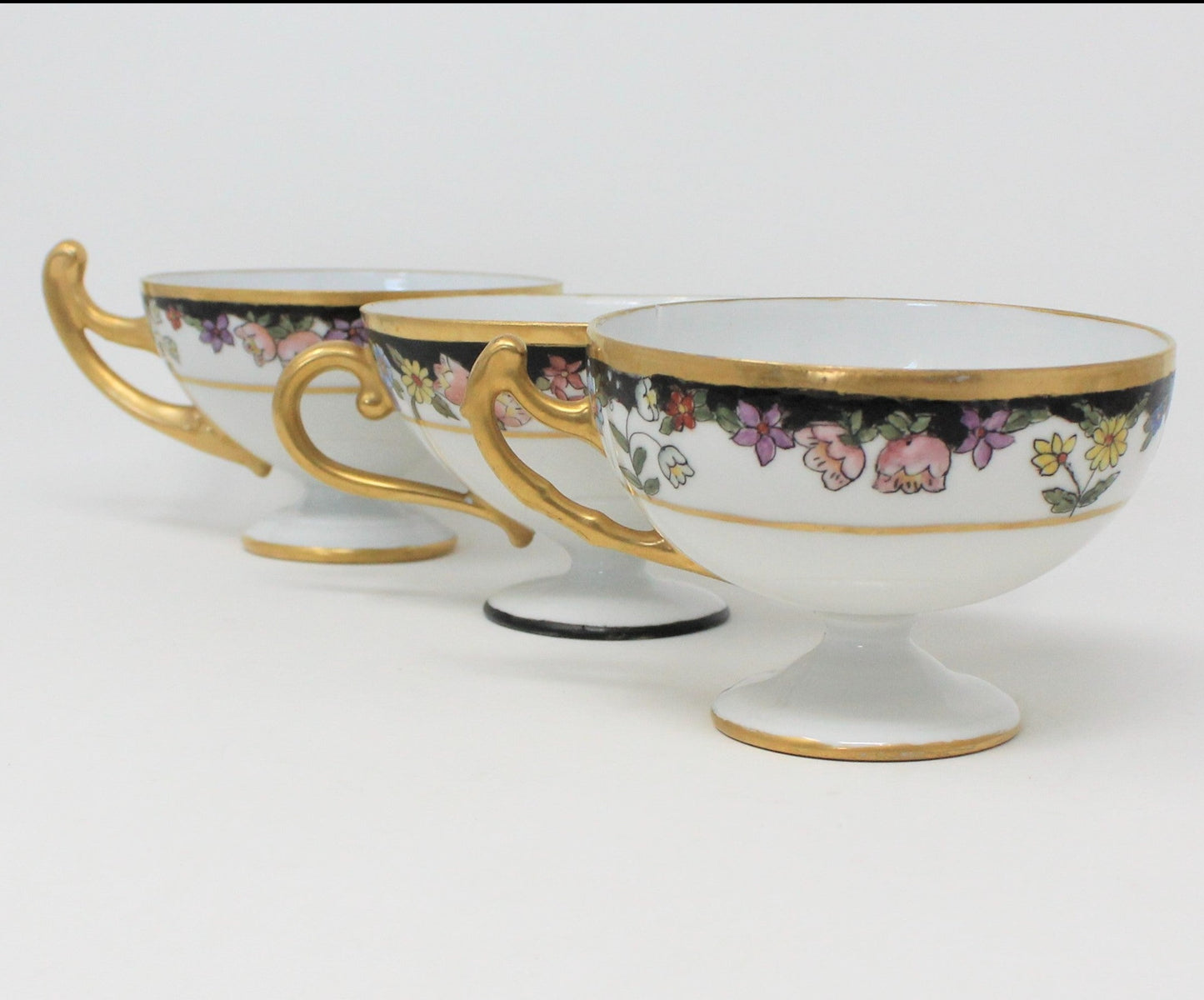 Teacup, CT Altwasser, Hand Painted Florals, Set of 2, Czechoslovakia, Antique