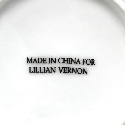 Backstamp on porcelain mug from LILLIAN VERNON' text 