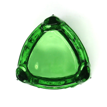 Bottom view of green glass vintage toothpick holder