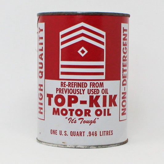 Coin Bank, Top-Kik Motor Oil Tin Quart Can, Vintage