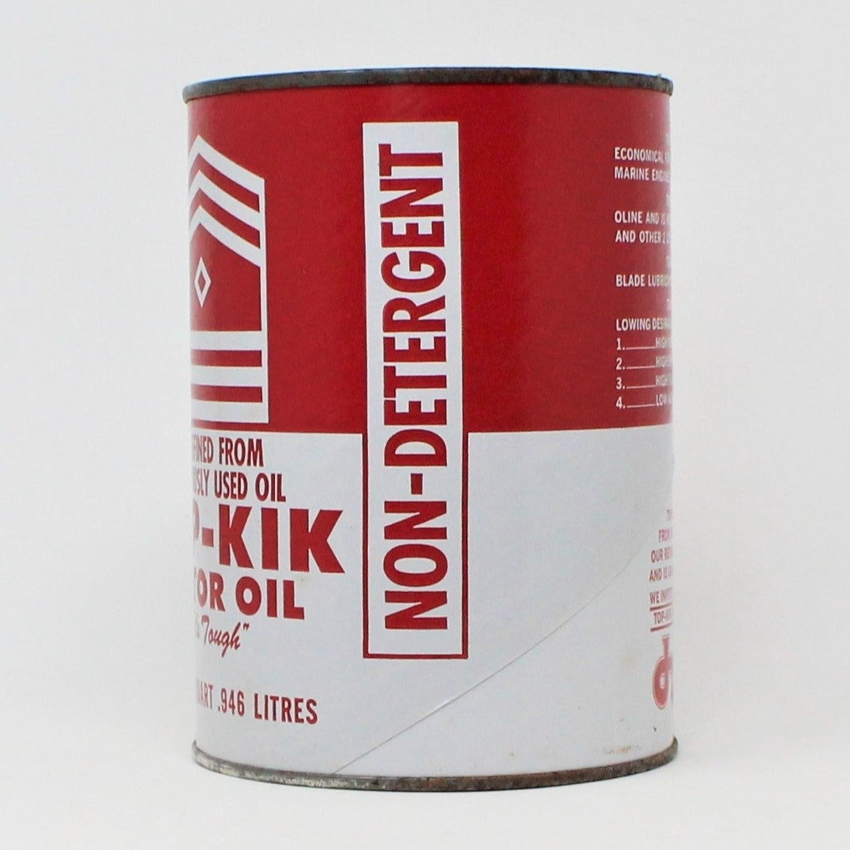 Coin Bank, Top-Kik Motor Oil Tin Quart Can, Vintage