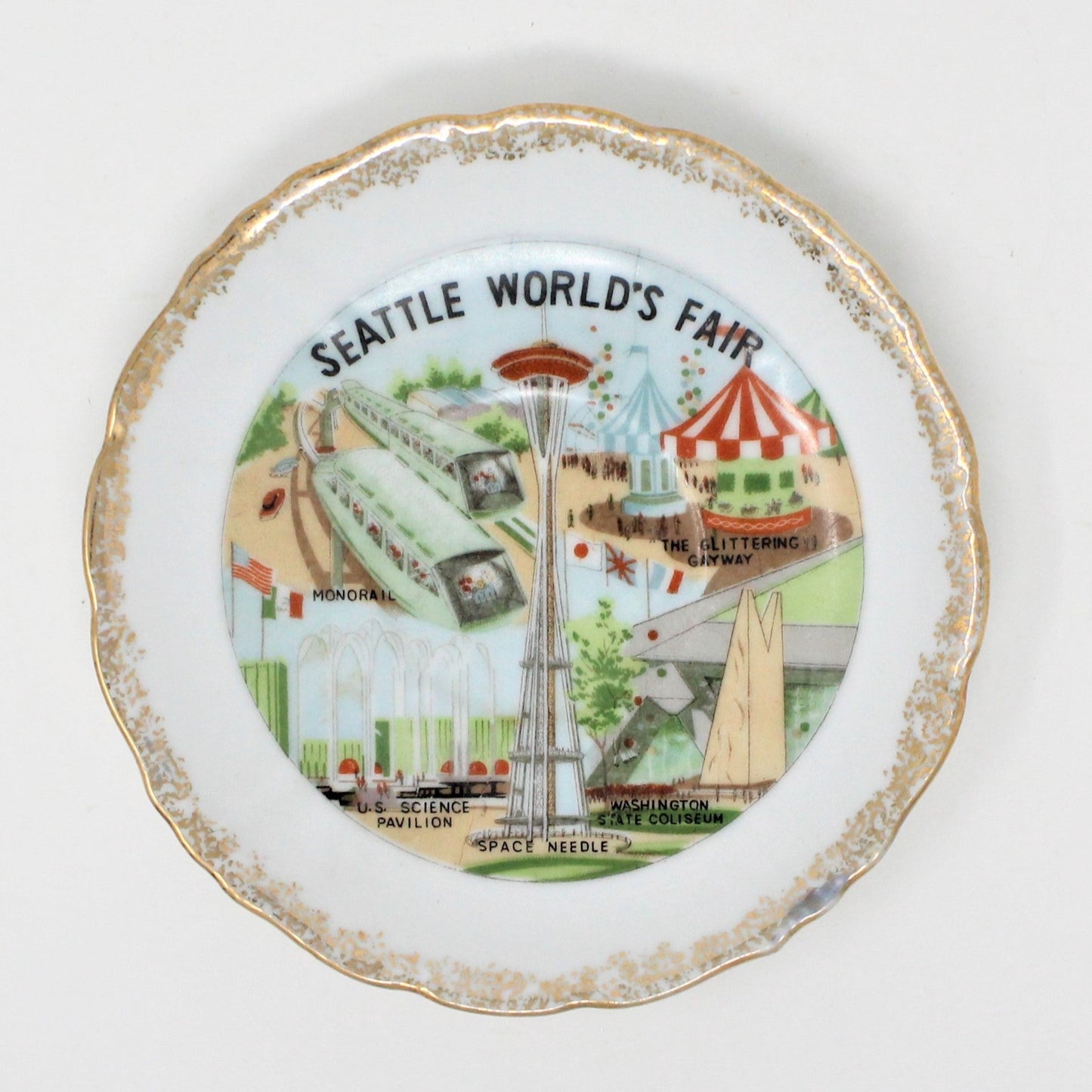 Decorative Plate, Souvenir Plate, Seattle World's Fair 1962, Vintage Japan