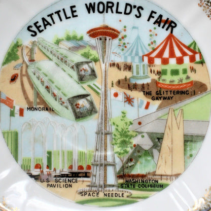 Decorative Plate, Souvenir Plate, Seattle World's Fair 1962, Vintage Japan