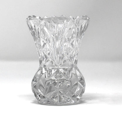 Vintage leaded crystal toothpick holder by Zajekar in their Brahms pattern.  