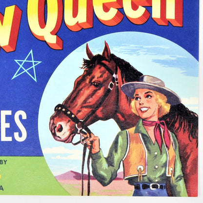 Crate Label, Show Queen Brand California Vegetables, Tani Farms CA, 7" Vintage, 1950's