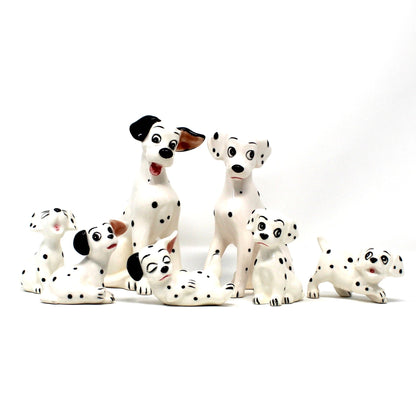 Vintage Disney Figurines, 101 Dalmatians, set of 7 dogs.  Hand Painted Japan porcelain.
