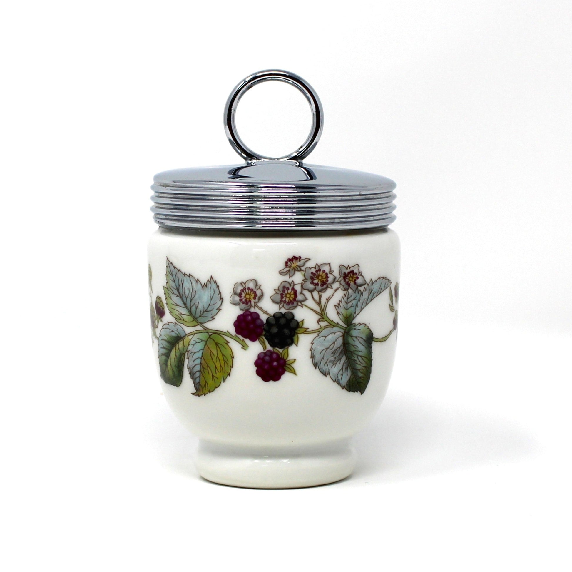 Vintage Egg Coddler from Royal Worcester in Lavinia pattern with berries and leaves.