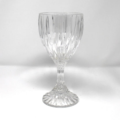 Clear German crystal water goblet by Mikasa in the Park Lane pattern.  