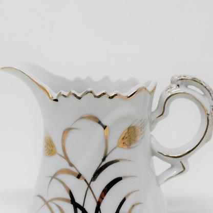 Creamer & Sugar with Lid, Lefton, Wheat 20595, Hand Painted Japan, Vintage