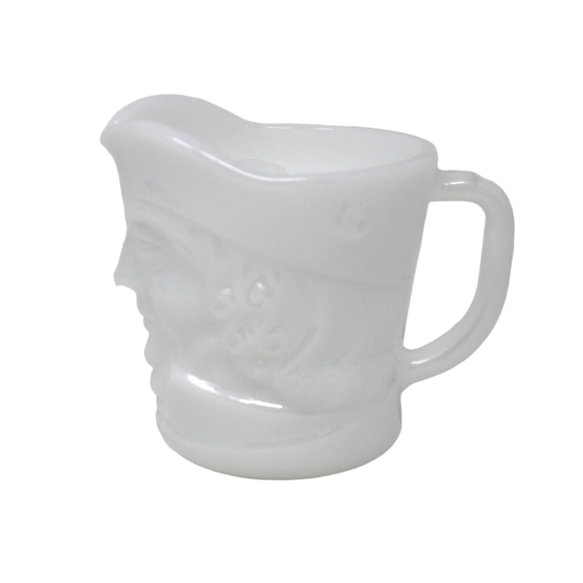 White ceramic pitcher on a white background