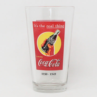 Coca Cola Collectible Glass, It's the Real Thing 1930 - 1949 Advertisement, Vintage