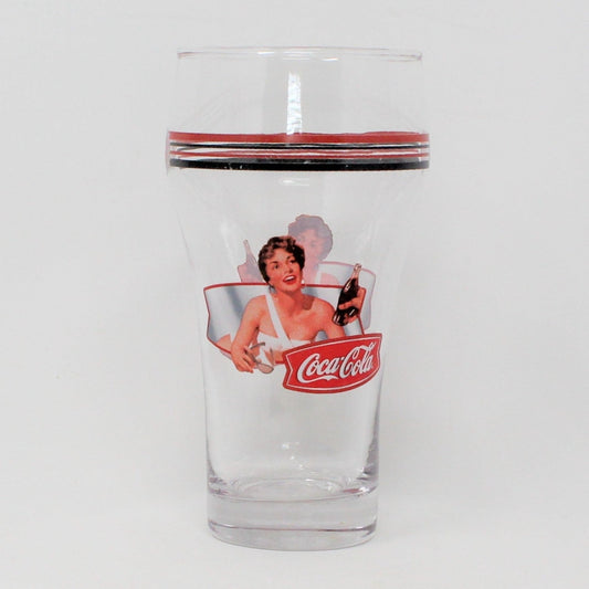 Coca Cola Bell Glass, 1950's Lady in White Swimsuit, 2004