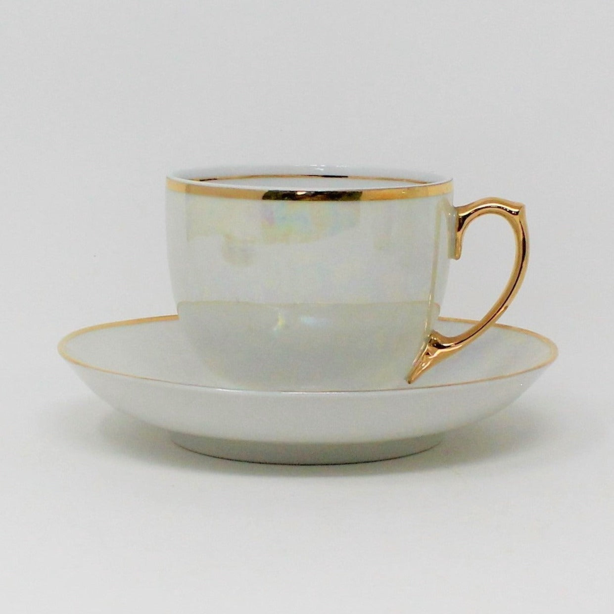 Breakfast Set, M Z Czechoslovakia, Iridescent, 6 Pieces, Vintage