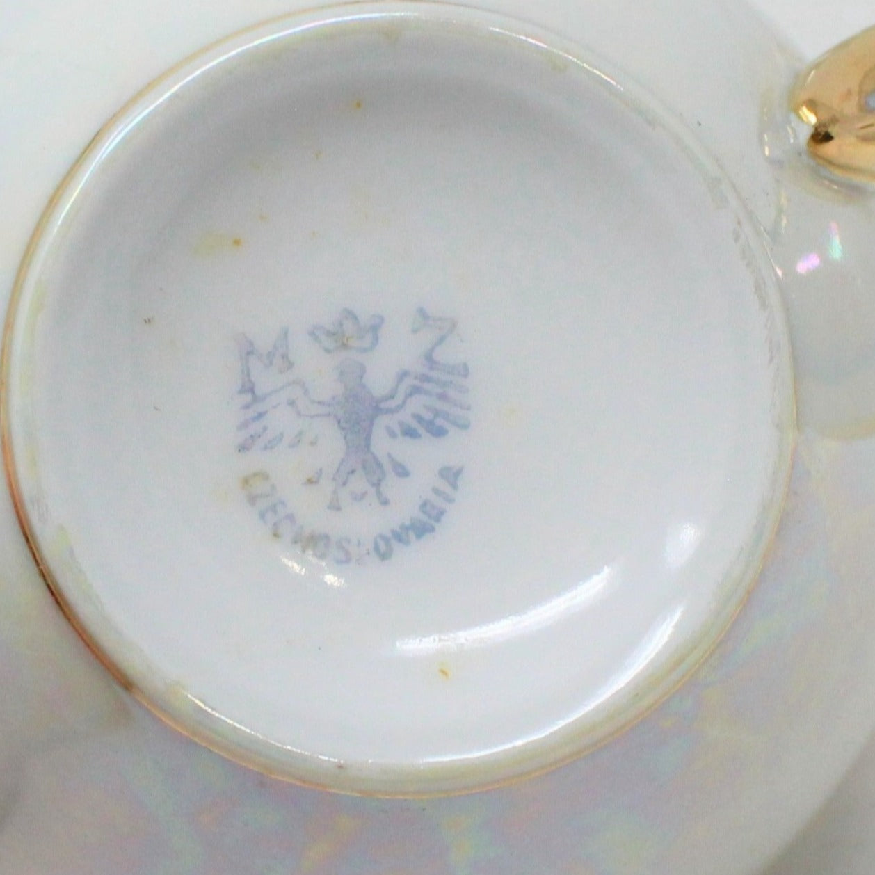 Breakfast Set, M Z Czechoslovakia, Iridescent, 6 Pieces, Vintage