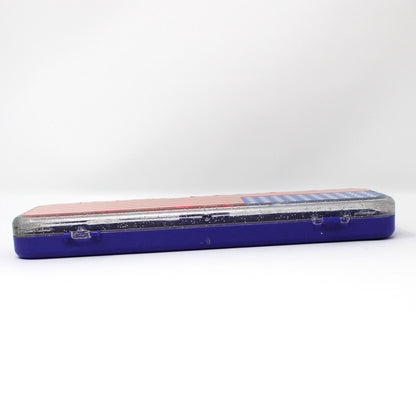 Pencil Case, Plastic Box with Glitter, USA Flag Retro Patriotic Stationary, Vintage