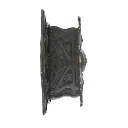 Letter Holder, H. L. Judd Co, Cast Iron Owl & Pine Cones, Office Desk Accessory, Antique