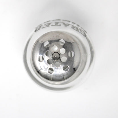 Shaker, Frank Whiting, Grated Cheese Shaker / Dispenser, Etched Glass & Sterling Silver Holloware, Antique