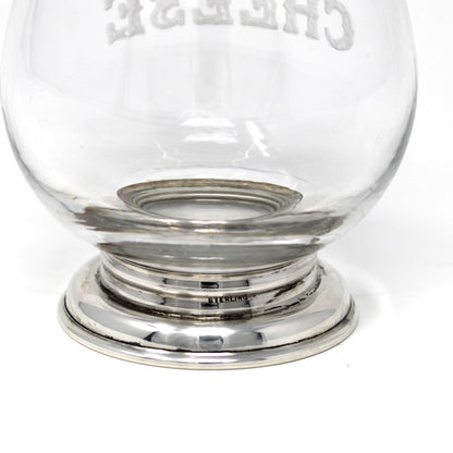 Shaker, Frank Whiting, Grated Cheese Shaker / Dispenser, Etched Glass & Sterling Silver Holloware, Antique