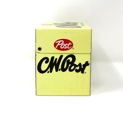 Recipe Box, C.W. Post Cereal, Retro Kitchen, Grains Theme, Includes Orig. Recipe Cards, Metal, Vintage