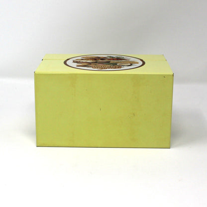 Recipe Box, C.W. Post Cereal, Retro Kitchen, Grains Theme, Includes Orig. Recipe Cards, Metal, Vintage