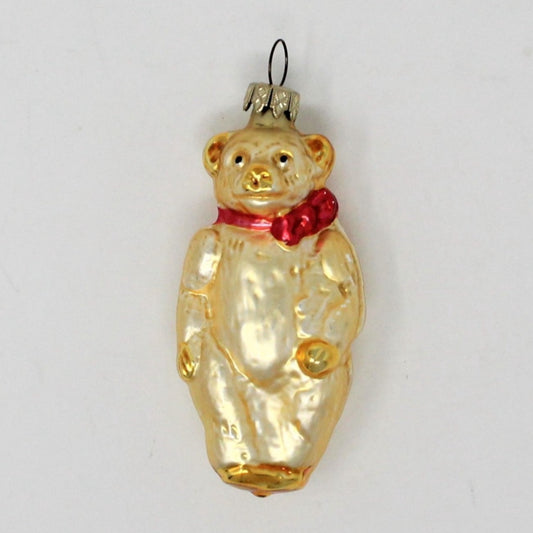 Ornament, Whitehurst, Figural Bear with Red Bow, Vintage Germany