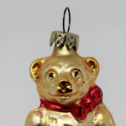 Ornament, Whitehurst, Figural Bear with Red Bow, Vintage Germany