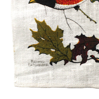 Calendar, Tea Towel, 1971 Kay Dee, Birds by Richard Batchelder, Vintage Linen