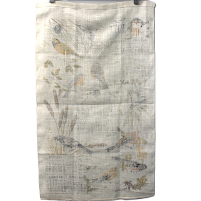 Calendar, Tea Towel, 1971 Kay Dee, Birds by Richard Batchelder, Vintage Linen