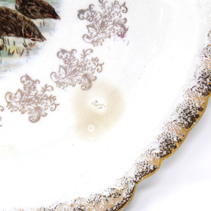 Decorative Plate, Sevres, Woodland Animals, Game Birds, Grouse, French Antique
