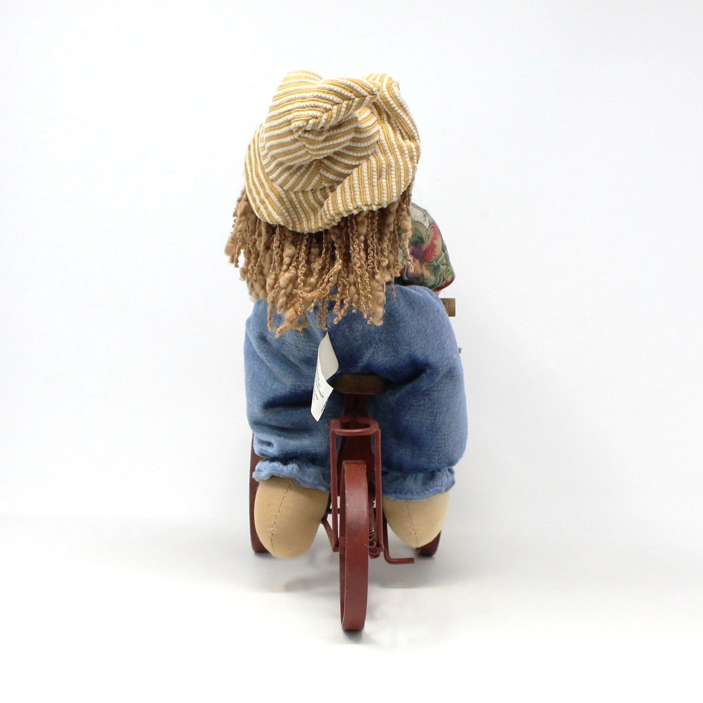 Figurine, Happy Harvest Scarecrow Riding Flower Vendor Cart, Fall, Vintage