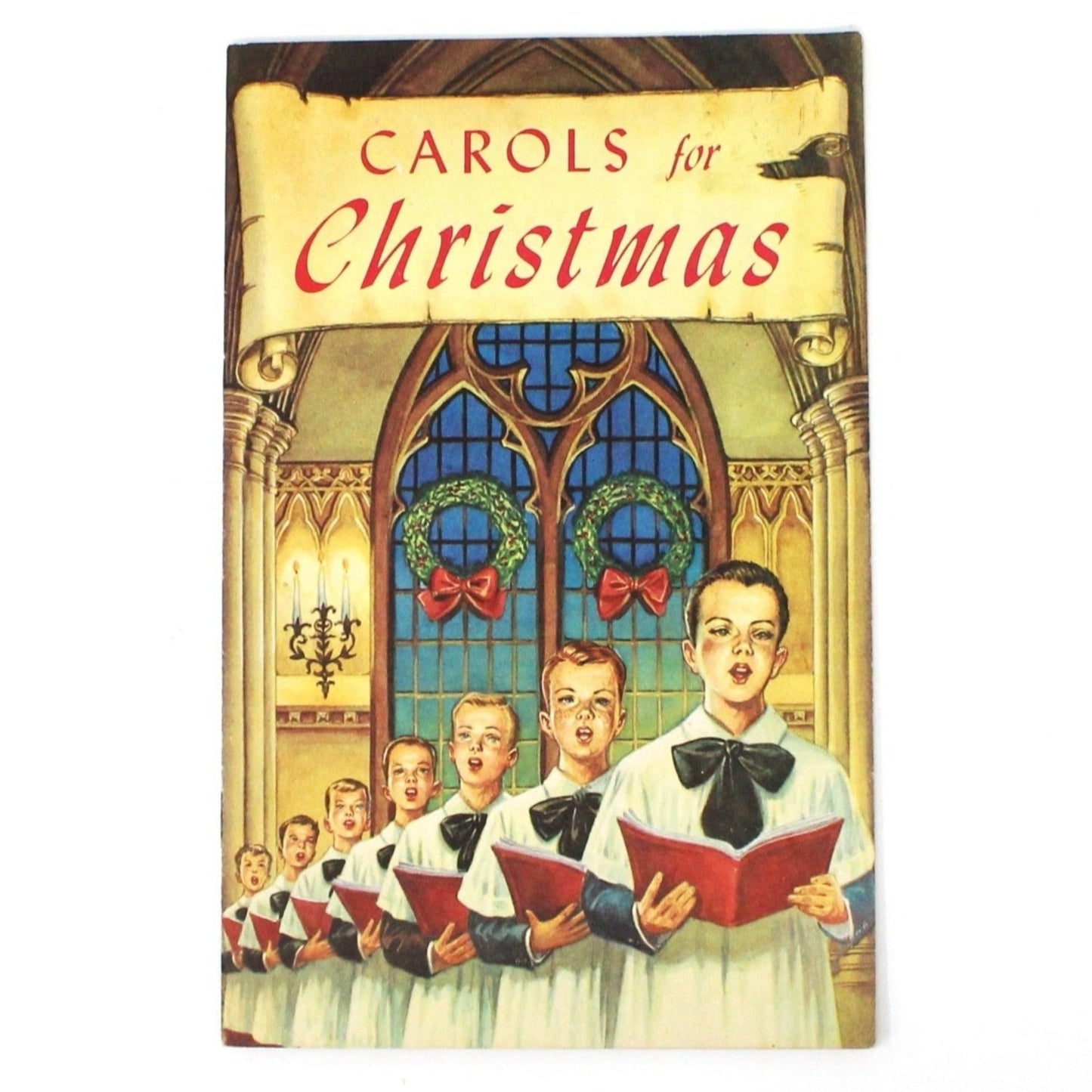 Songbook / Lead Sheet, Carols for Christmas, Vintage Litho Advertisement, RARE