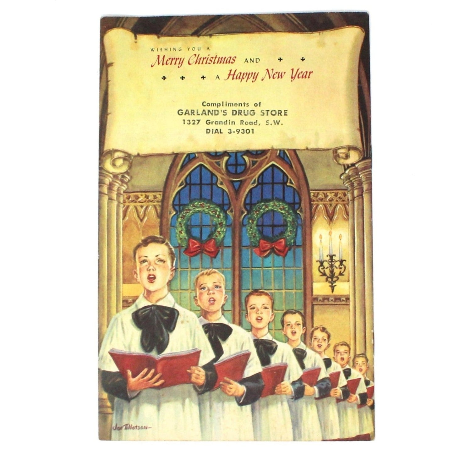 Sheet Music / Lead Sheet, Carols for Christmas, Vintage Litho Advertisement, RARE