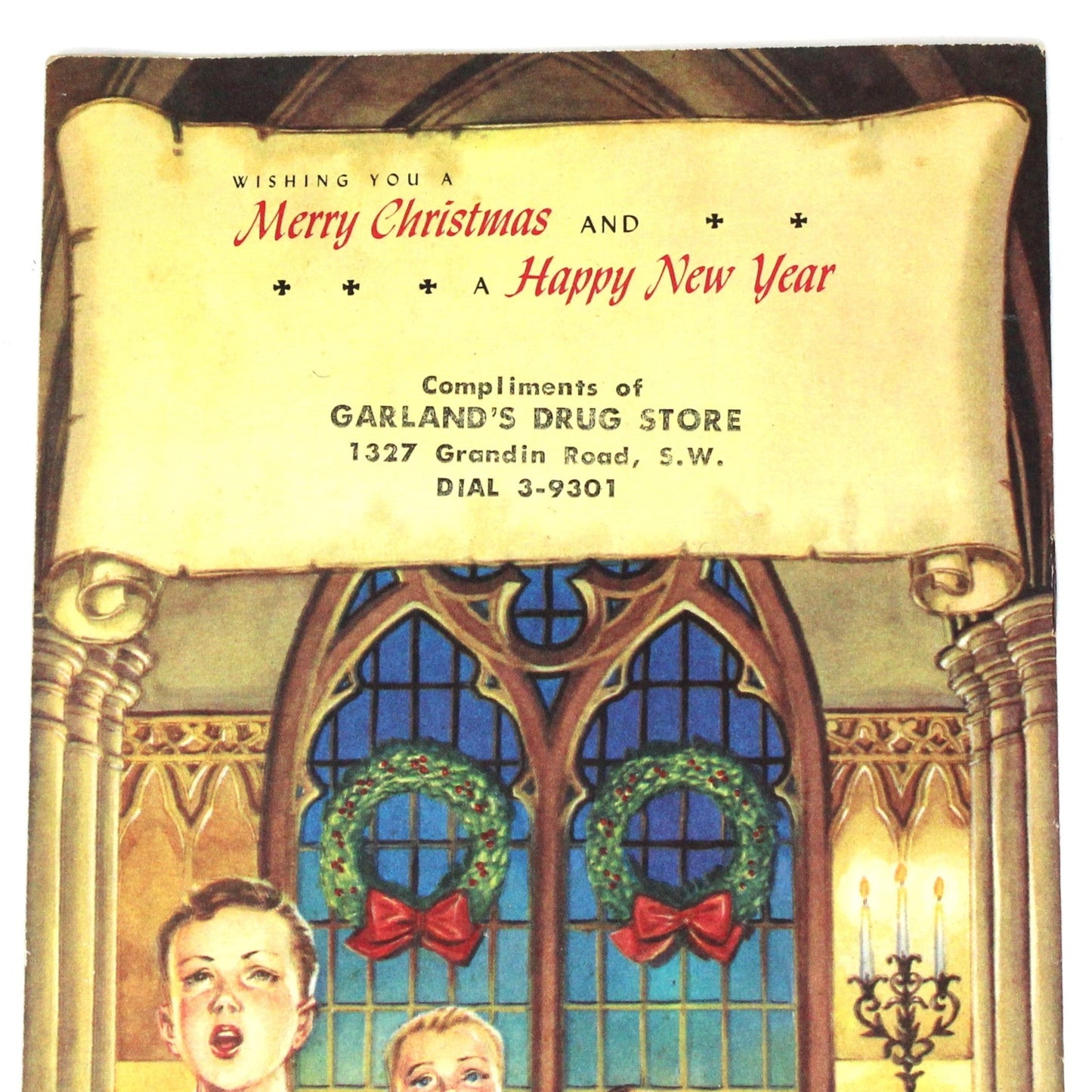 Sheet Music / Lead Sheet, Carols for Christmas, Vintage Litho Advertisement, RARE