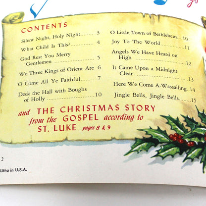 Sheet Music / Lead Sheet, Carols for Christmas, Vintage Litho Advertisement, RARE