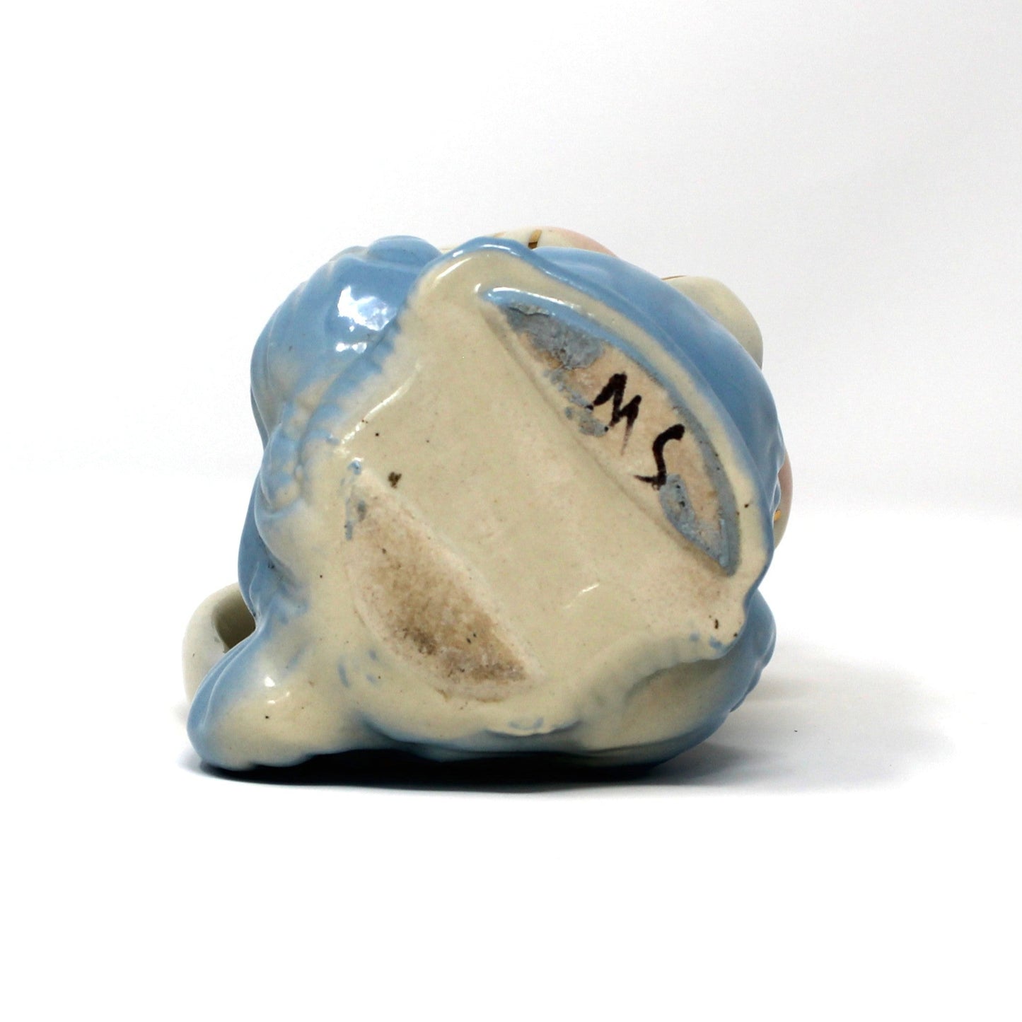 Milk Pitcher, Shawnee Pottery, Blue Bird / Owl Chick Pitcher, USA, Vintage