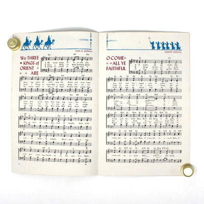 Songbook / Lead Sheet, Carols for Christmas, Vintage Litho Advertisement, RARE
