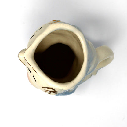 Milk Pitcher, Shawnee Pottery, Blue Bird / Owl Chick Pitcher, USA, Vintage