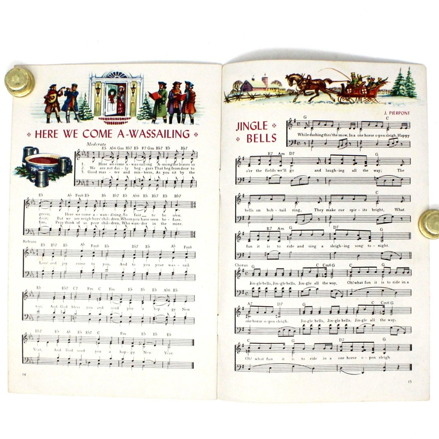 Songbook / Lead Sheet, Carols for Christmas, Vintage Litho Advertisement, RARE