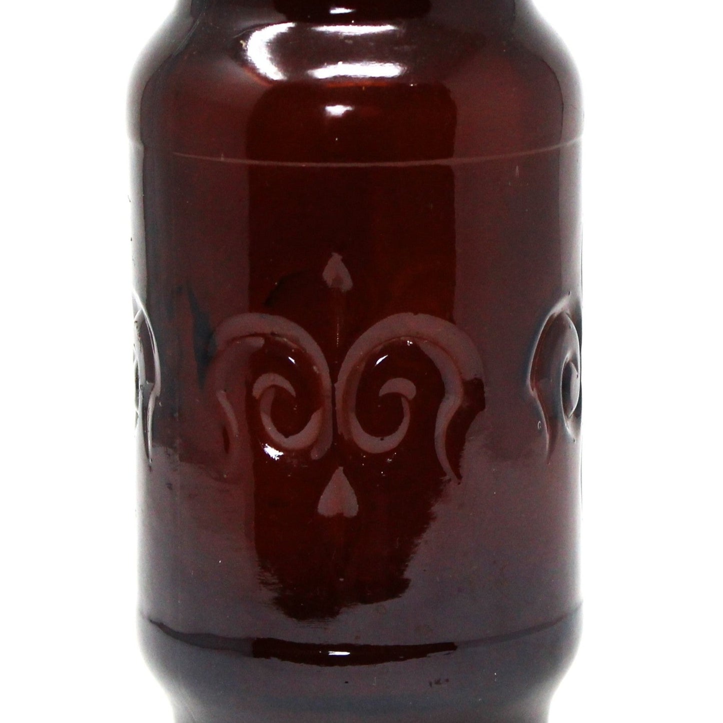Canister, Borden Cremora Promotional Brown Glass Jar, Fleur de Lis, Vintage