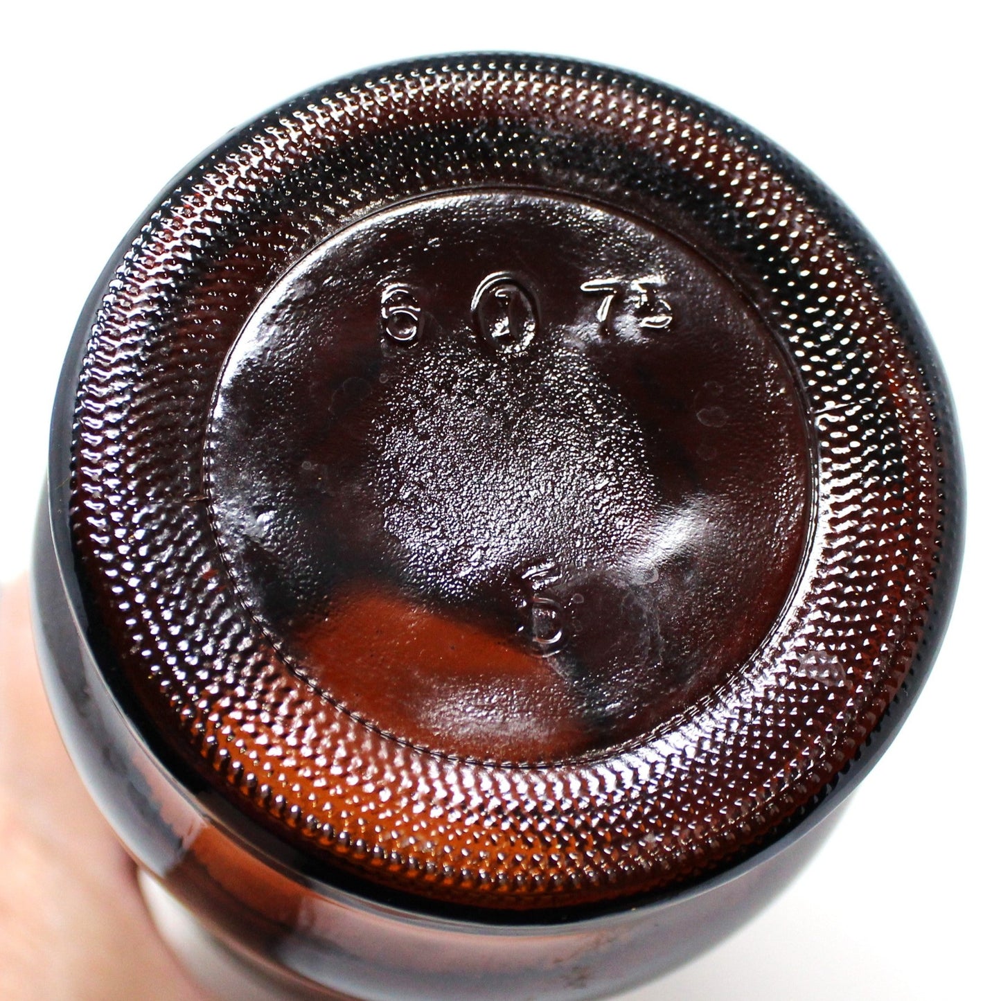 Canister, Borden Cremora Promotional Brown Glass Jar, Fleur de Lis, Vintage