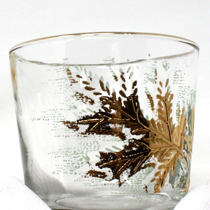 Glasses, Rocks / Whiskey, Libbey, Oak Leaves 22K Gold, Set of 2, Vintage