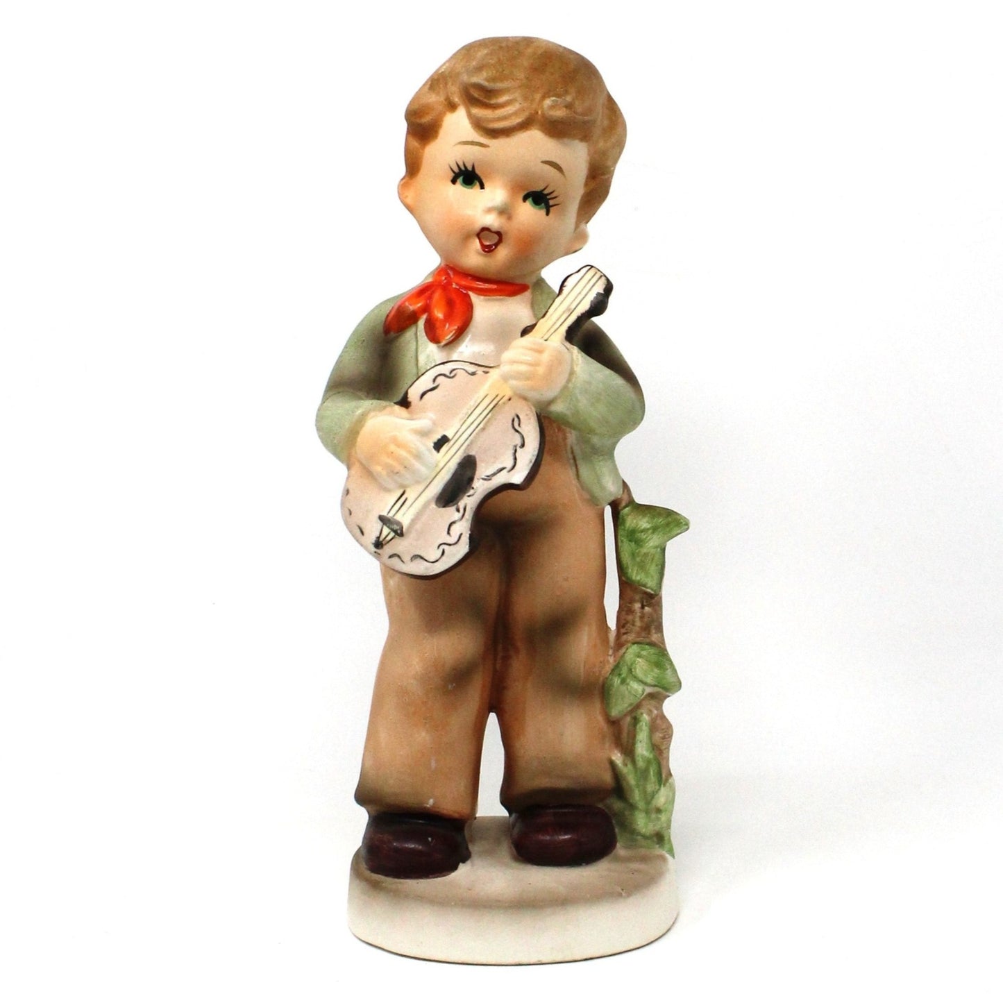 Figurine, Enesco, Boy Playing Guitar, Girl Singing Hand Painted, Vintage Set of 2