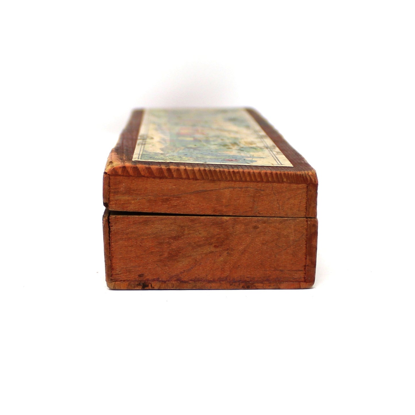 Pencil Case, Wooden Pencil Box, Nursery Rhyme Lithograph, Pied Piper of Hamelin, Antique