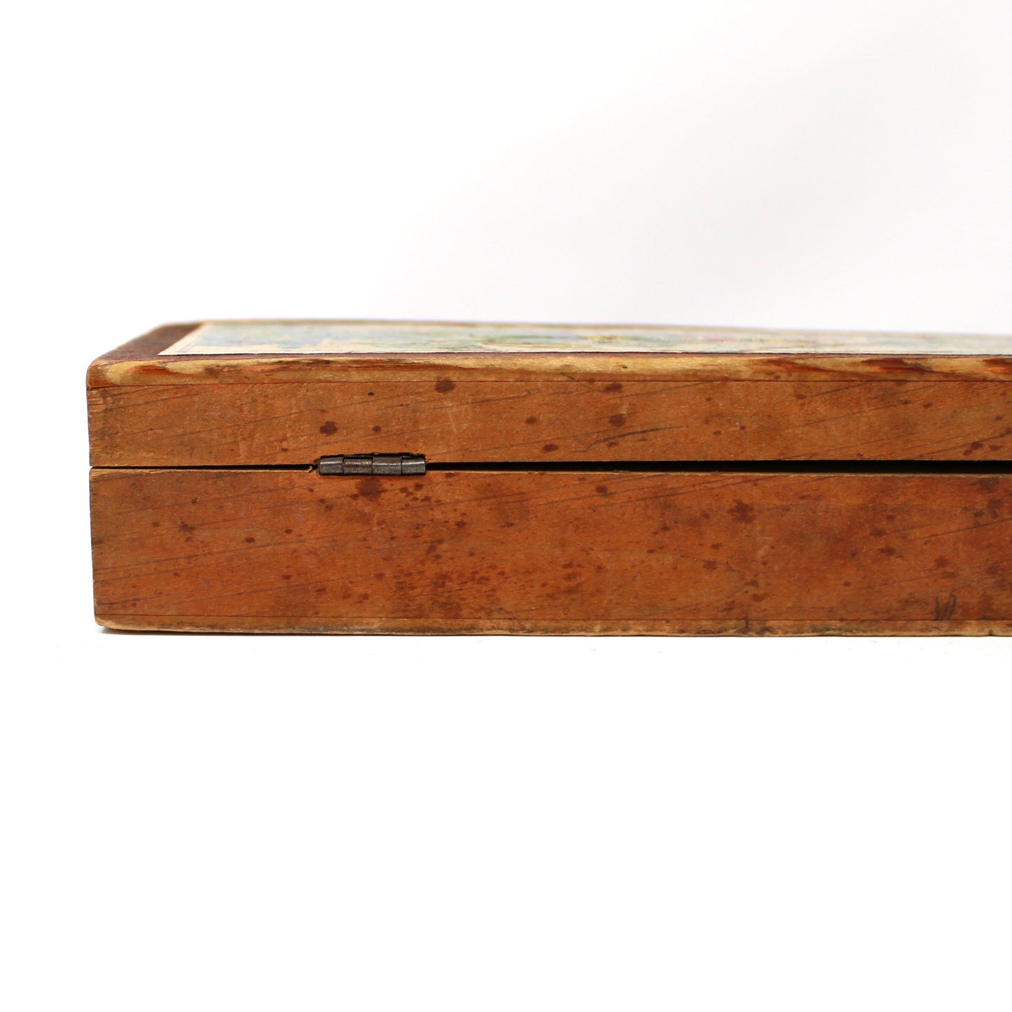 Pencil Case, Wooden Pencil Box, Nursery Rhyme Lithograph, Pied Piper of Hamelin, Antique