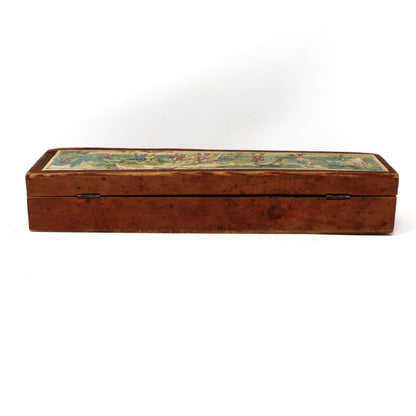 Pencil Case, Wooden Pencil Box, Nursery Rhyme Lithograph, Pied Piper of Hamelin, Antique