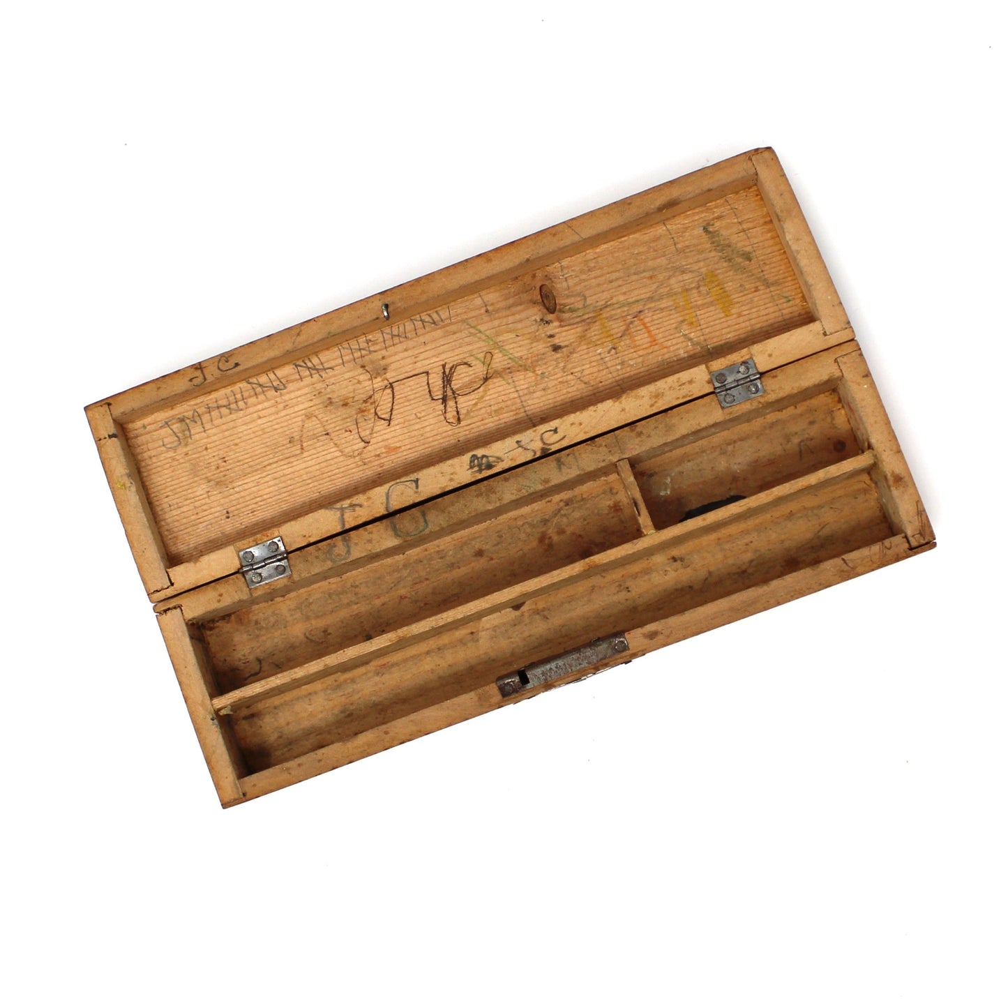 Pencil Case, Wooden Pencil Box, Nursery Rhyme Lithograph, Pied Piper of Hamelin, Antique