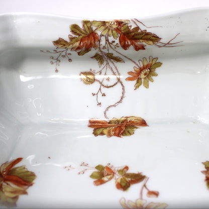Bowl, Count Thun Factory, Square Bowl, Hand Painted Florals, Czech Porcelain, Leonard Vienna, Pattern 7612, Antique