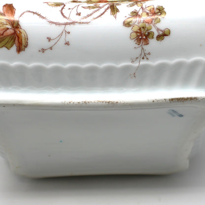 Bowl, Count Thun Factory, Square Bowl, Hand Painted Florals, Czech Porcelain, Leonard Vienna, Pattern 7612, Antique