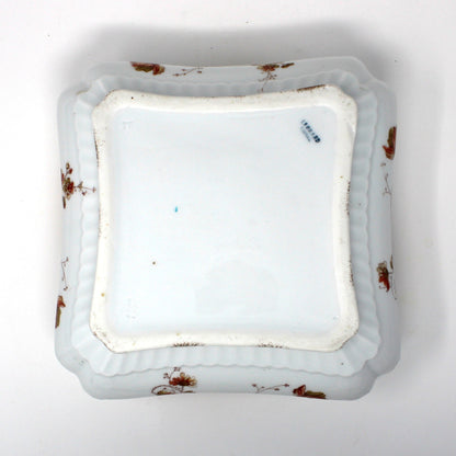 Bowl, Count Thun Factory, Square Bowl, Hand Painted Florals, Czech Porcelain, Leonard Vienna, Pattern 7612, Antique